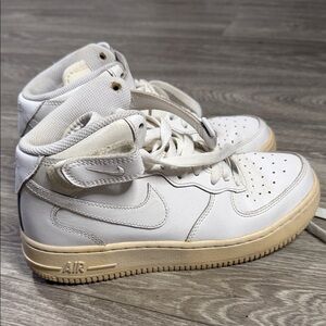 Nike Air force Cream and White High-Top Sneakers